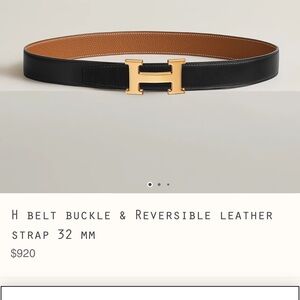 Hermes H belt buckle & Reversible leather strap 32 mm